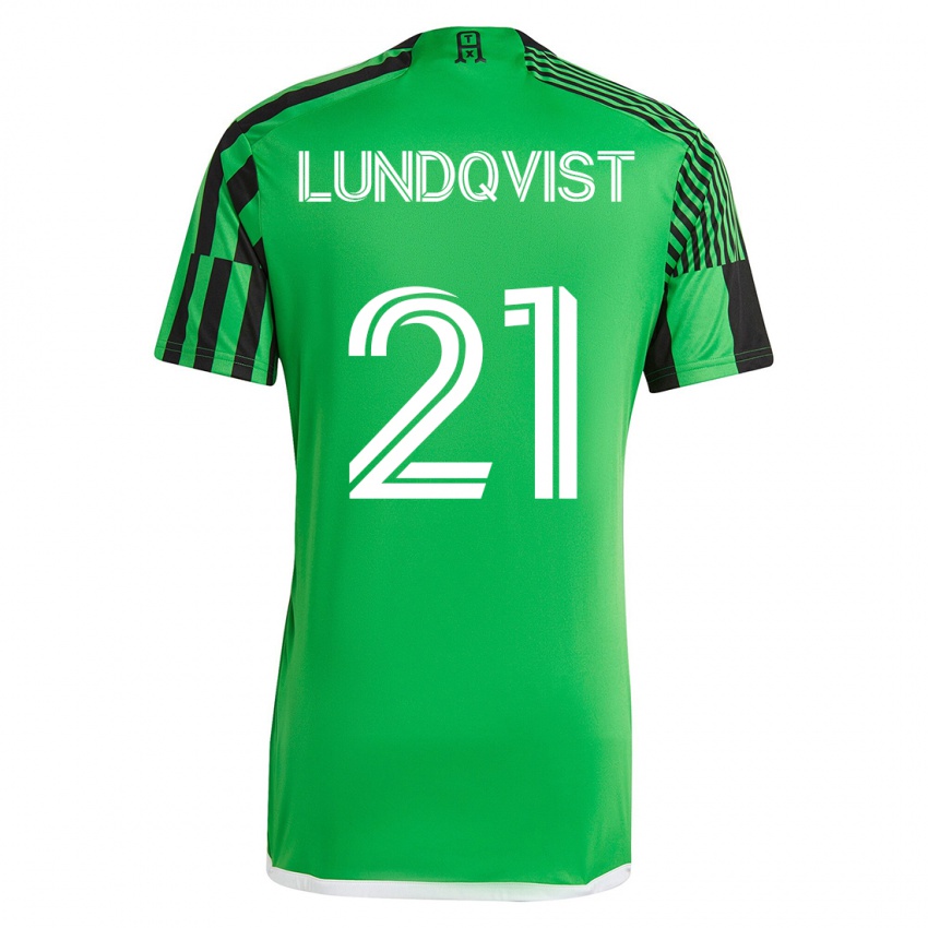 Criança Camisola Adam Lundqvist #21 Verde Preto Principal 2023/24 Camisa Brasil