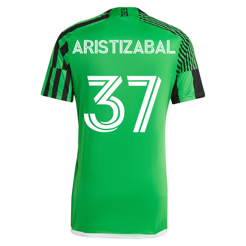 Criança Camisola Nicolas Aristizabal #37 Verde Preto Principal 2023/24 Camisa Brasil