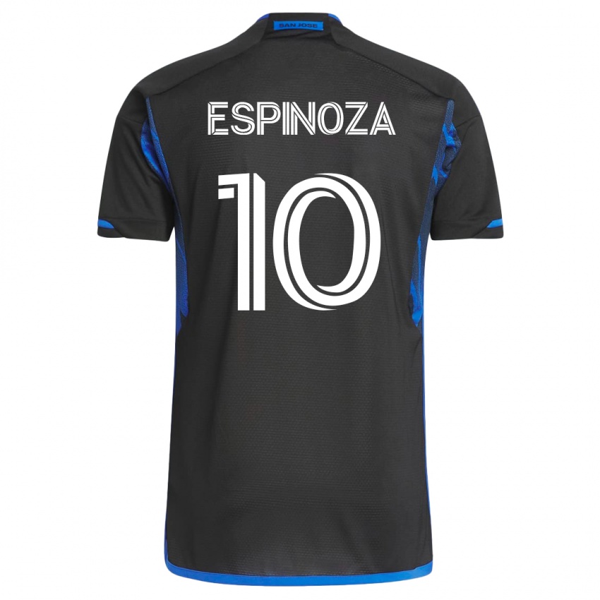 Criança Camisola Cristian Espinoza #10 Azul Preto Principal 2023/24 Camisa Brasil