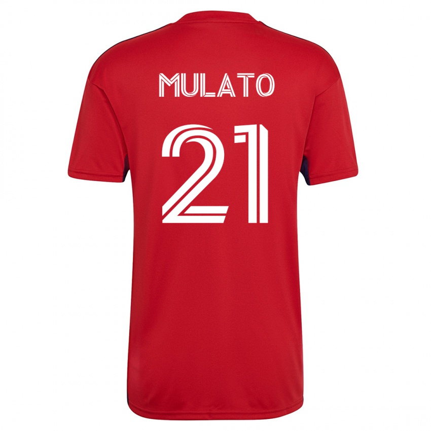 Criança Camisola José Mulato #21 Vermelho Principal 2023/24 Camisa Brasil