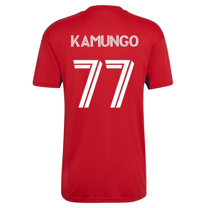 Criança Camisola Bernard Kamungo #77 Vermelho Principal 2023/24 Camisa Brasil