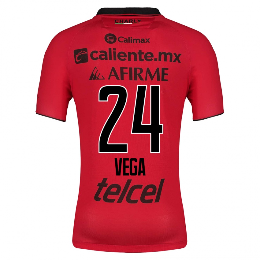 Criança Camisola Jesús Vega #24 Vermelho Principal 2023/24 Camisa Brasil