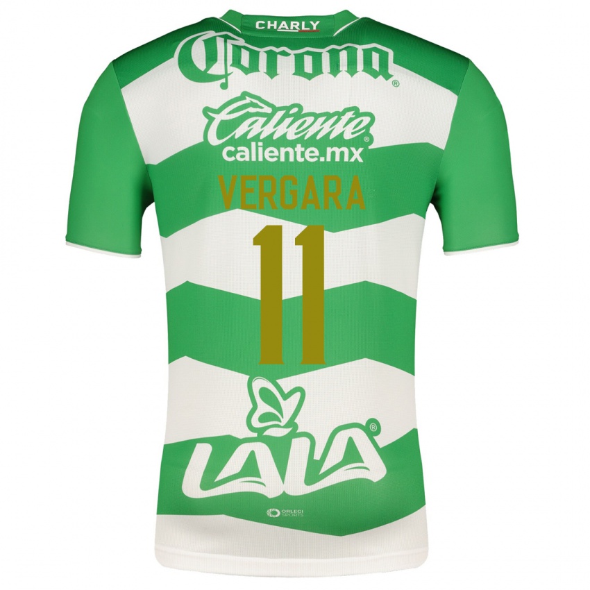 Criança Camisola Duván Vergara #11 Verde Principal 2023/24 Camisa Brasil