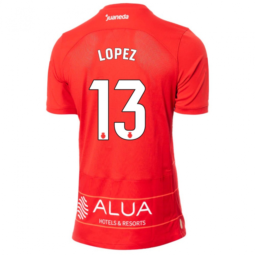 Criança Camisola Iván López #13 Vermelho Principal 2023/24 Camisa Brasil