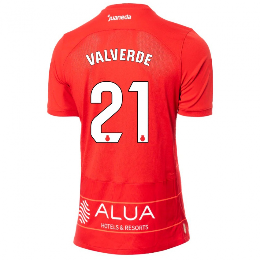 Criança Camisola David Valverde #21 Vermelho Principal 2023/24 Camisa Brasil