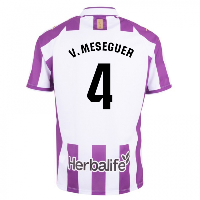 Criança Camisola Víctor Meseguer #4 Roxo Principal 2023/24 Camisa Brasil