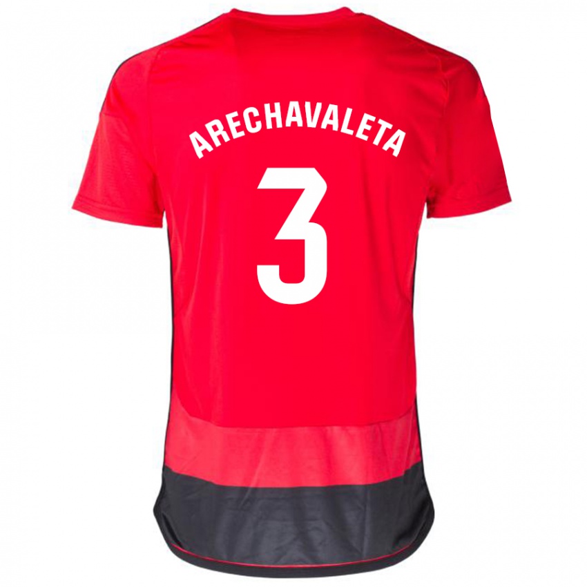 Criança Camisola Jorge Arechavaleta #3 Vermelho Preto Principal 2023/24 Camisa Brasil