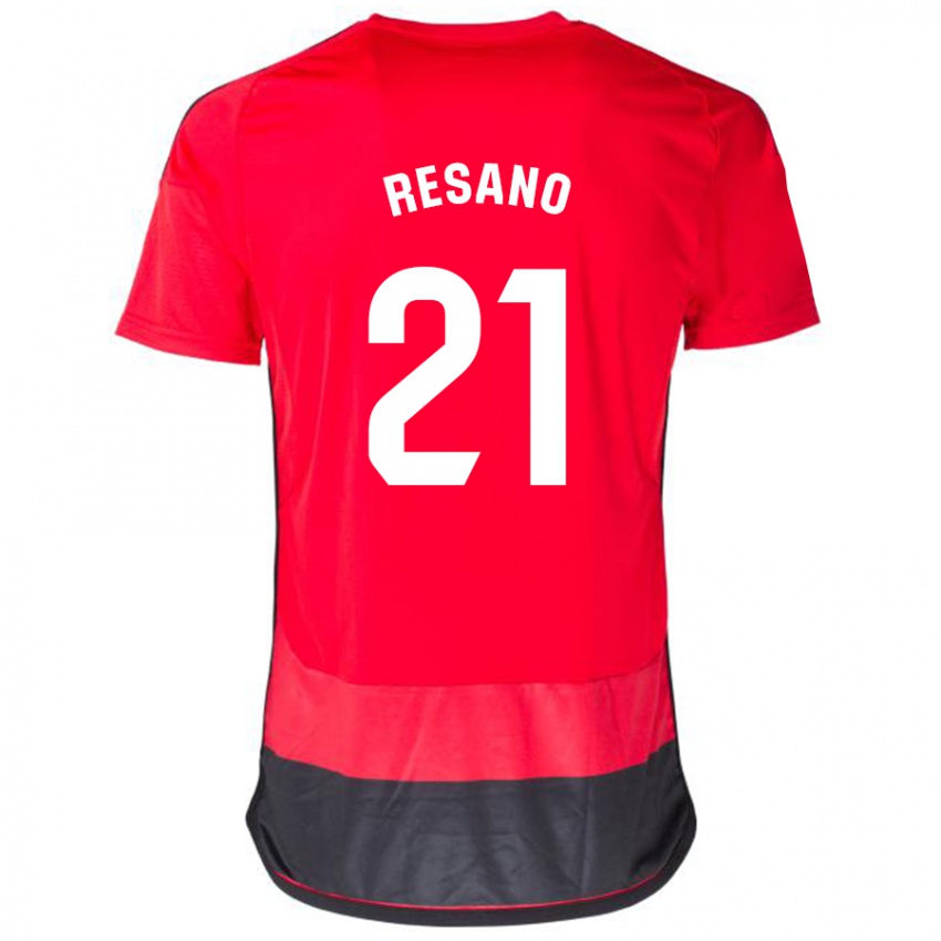 Criança Camisola Xabier Resano #21 Vermelho Preto Principal 2023/24 Camisa Brasil