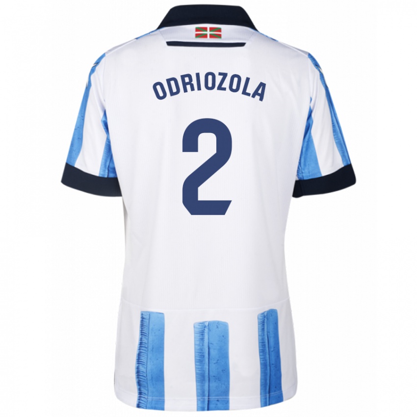 Criança Camisola Alvaro Odriozola #2 Branco Azulado Principal 2023/24 Camisa Brasil