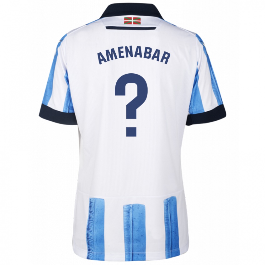 Criança Camisola Aritz Amenabar #0 Branco Azulado Principal 2023/24 Camisa Brasil