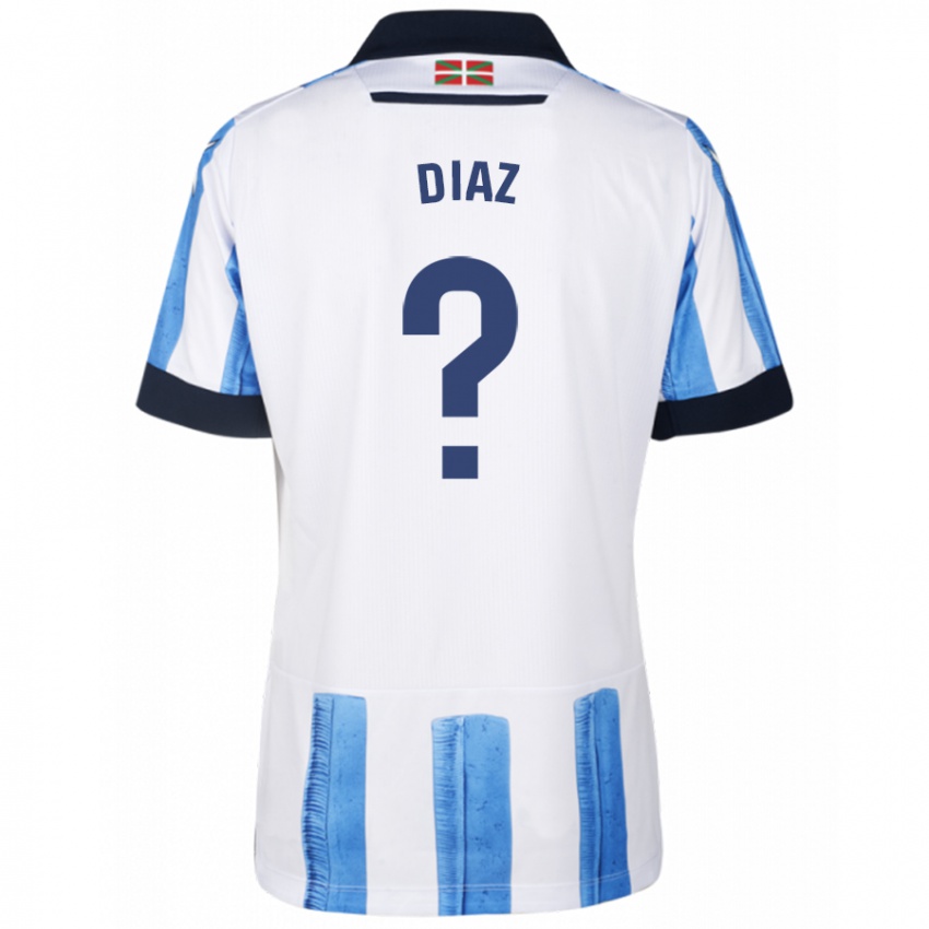 Criança Camisola Dani Díaz #0 Branco Azulado Principal 2023/24 Camisa Brasil