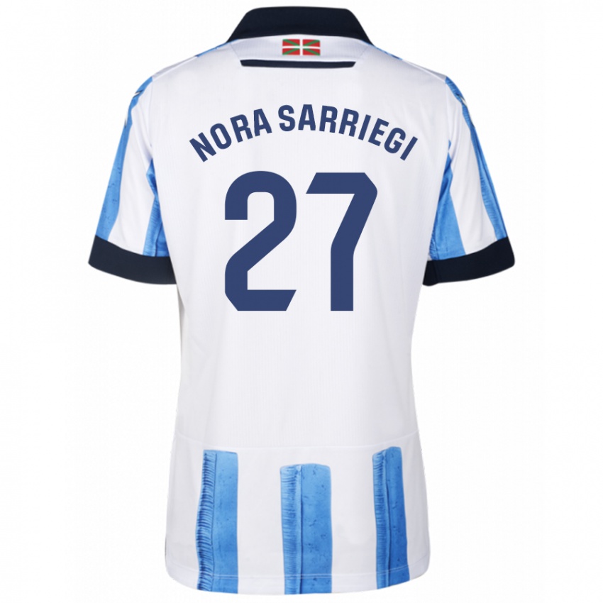 Criança Camisola Nora Sarriegi Galdos #27 Branco Azulado Principal 2023/24 Camisa Brasil