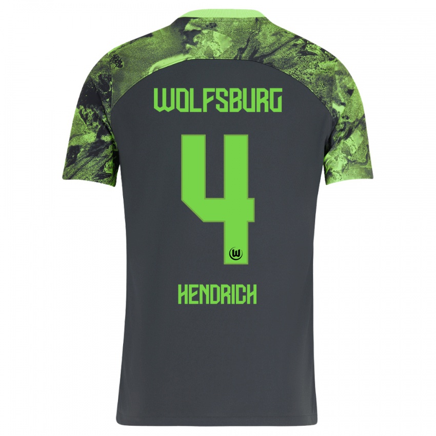 Criança Camisola Kathrin Hendrich #4 Cinza Escuro Alternativa 2023/24 Camisa Brasil