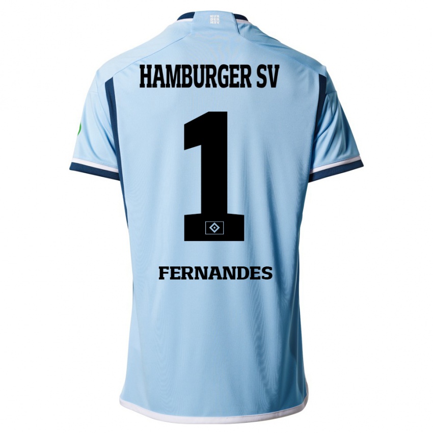 Criança Camisola Daniel Heuer Fernandes #1 Azul Alternativa 2023/24 Camisa Brasil