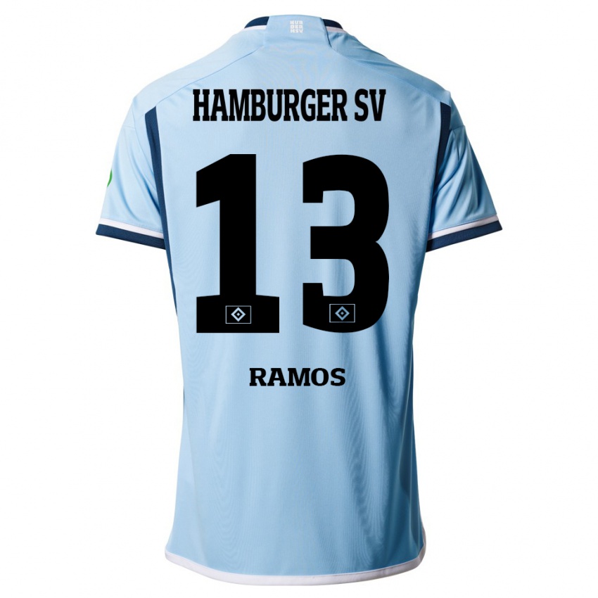 Criança Camisola Guilherme Ramos #13 Azul Alternativa 2023/24 Camisa Brasil