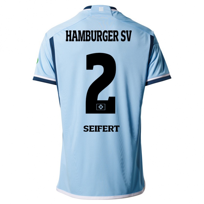 Criança Camisola Luis Seifert #2 Azul Alternativa 2023/24 Camisa Brasil