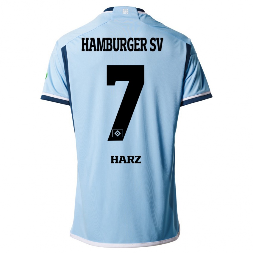 Criança Camisola Theo Harz #7 Azul Alternativa 2023/24 Camisa Brasil