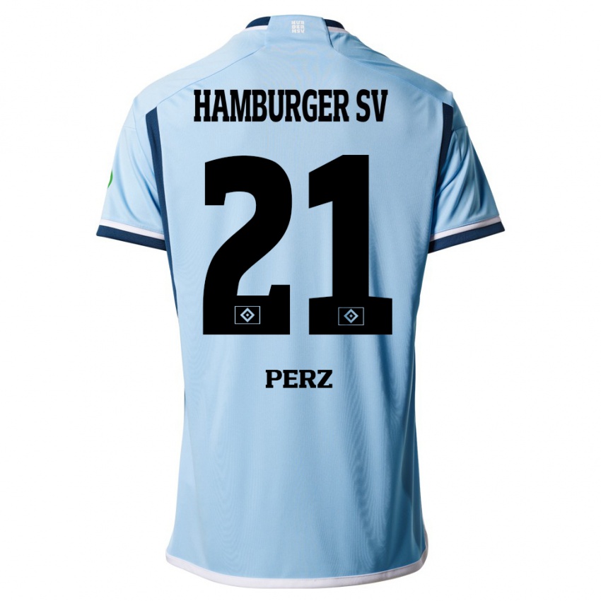 Criança Camisola Marcel Perz #21 Azul Alternativa 2023/24 Camisa Brasil