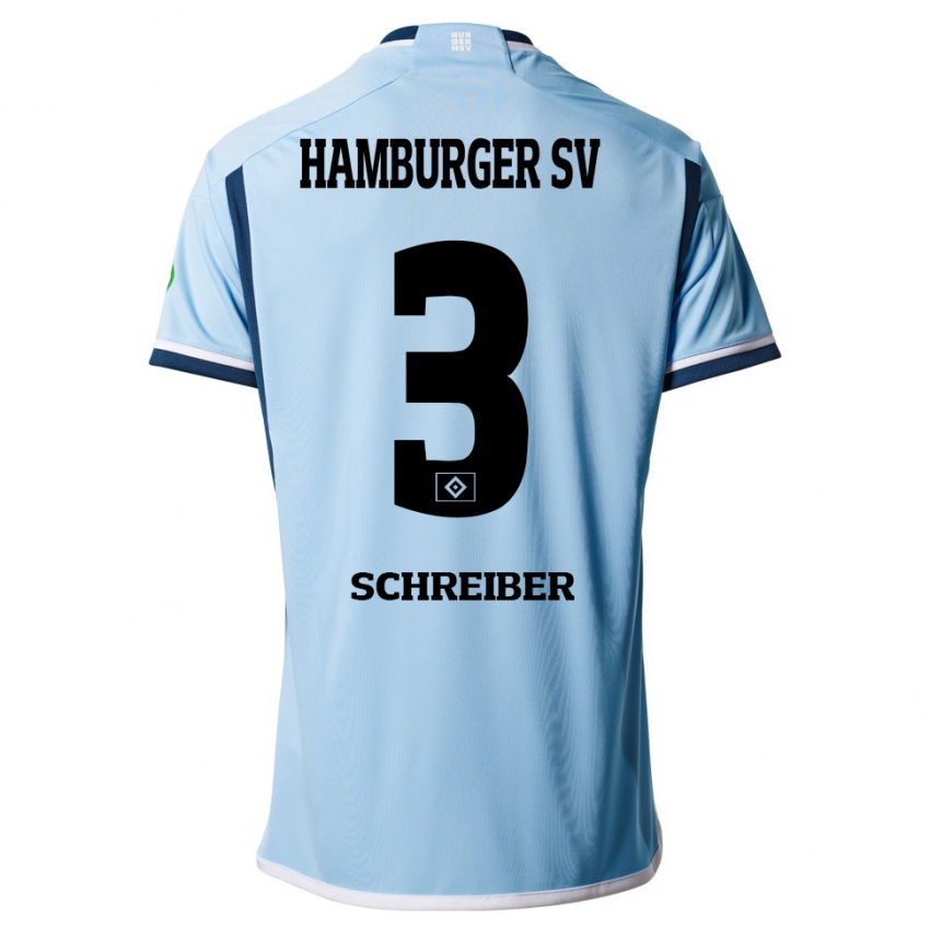 Criança Camisola David Schreiber #3 Azul Alternativa 2023/24 Camisa Brasil