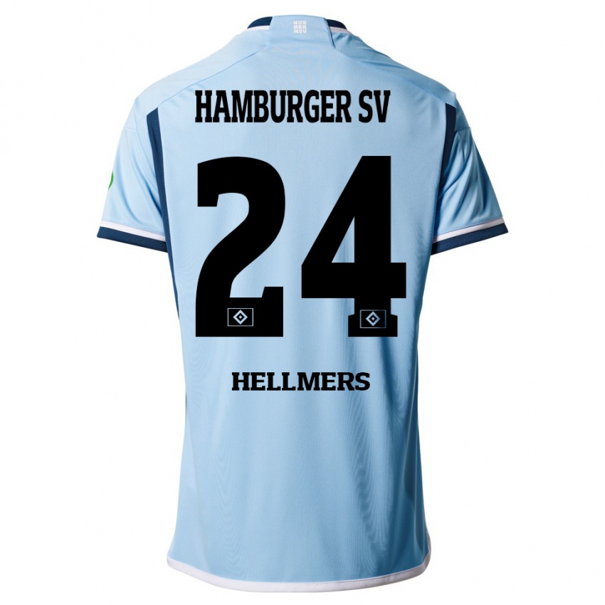 Criança Camisola Maximilian Hellmers #24 Azul Alternativa 2023/24 Camisa Brasil