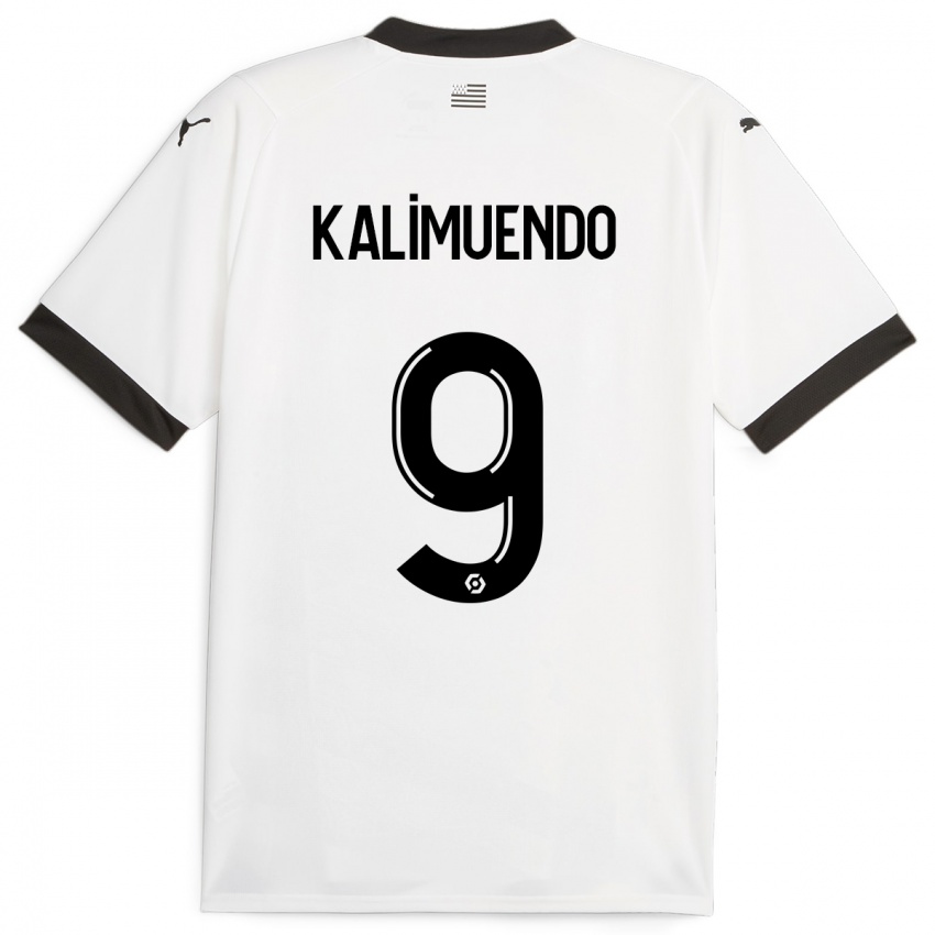 Criança Camisola Arnaud Kalimuendo #9 Branco Alternativa 2023/24 Camisa Brasil