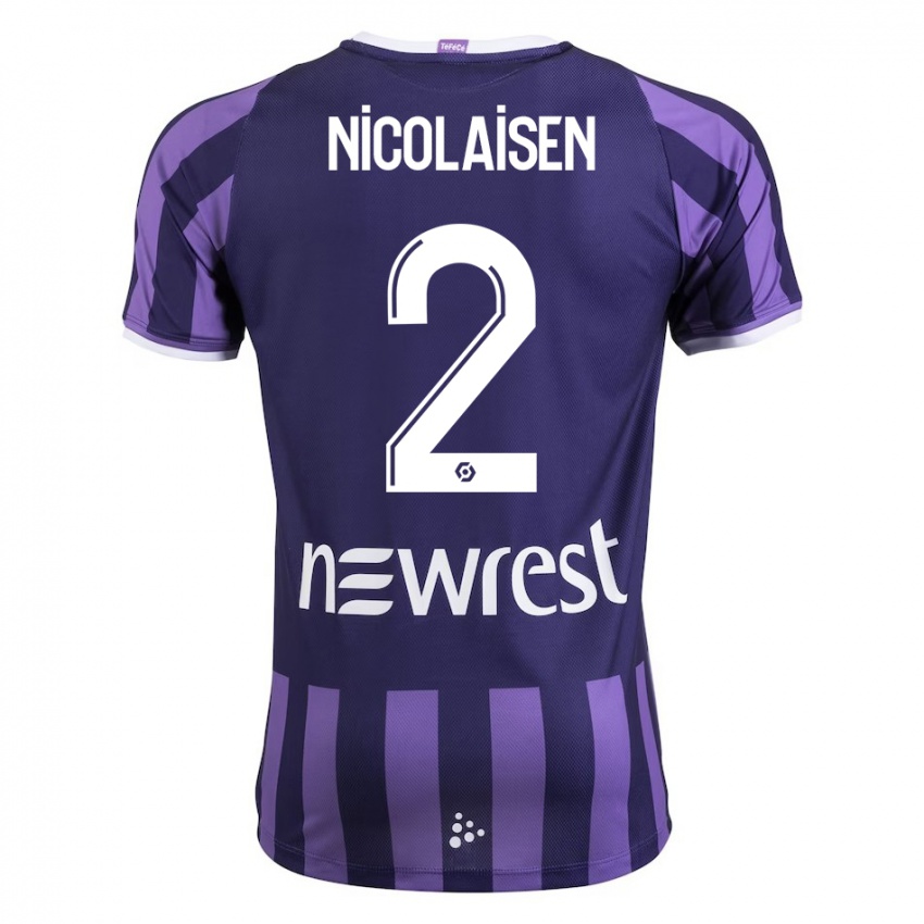 Criança Camisola Rasmus Nicolaisen #2 Roxo Alternativa 2023/24 Camisa Brasil