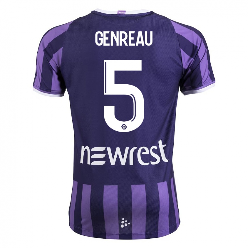 Criança Camisola Denis Genreau #5 Roxo Alternativa 2023/24 Camisa Brasil