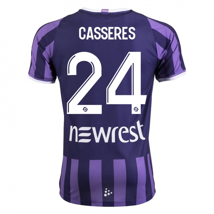 Criança Camisola Cristian Cásseres Jr. #24 Roxo Alternativa 2023/24 Camisa Brasil