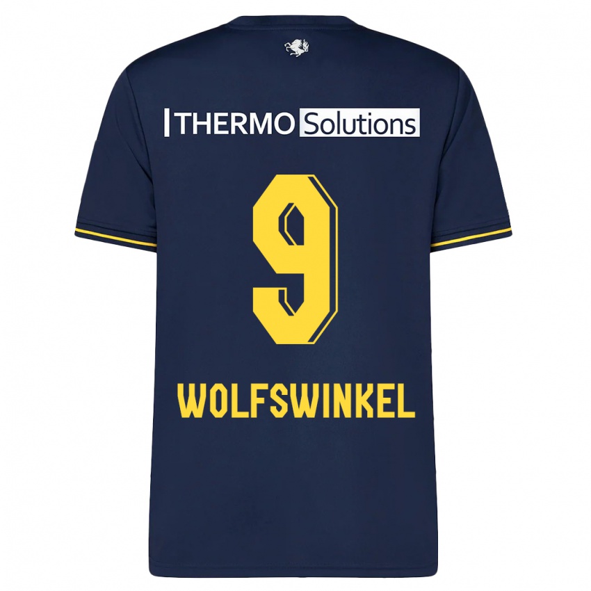 Criança Camisola Ricky Van Wolfswinkel #9 Marinha Alternativa 2023/24 Camisa Brasil