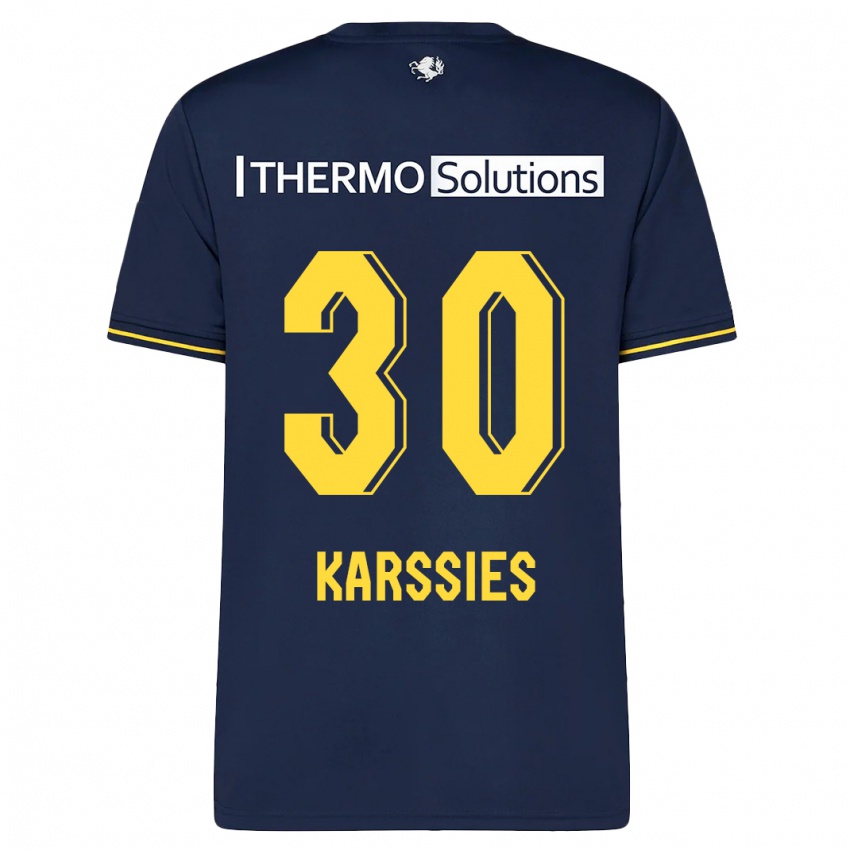 Criança Camisola Sam Karssies #30 Marinha Alternativa 2023/24 Camisa Brasil