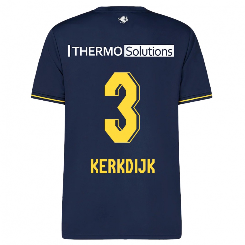 Criança Camisola Danique Kerkdijk #3 Marinha Alternativa 2023/24 Camisa Brasil