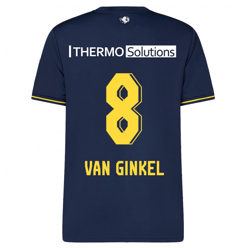 Criança Camisola Danique Van Ginkel #8 Marinha Alternativa 2023/24 Camisa Brasil