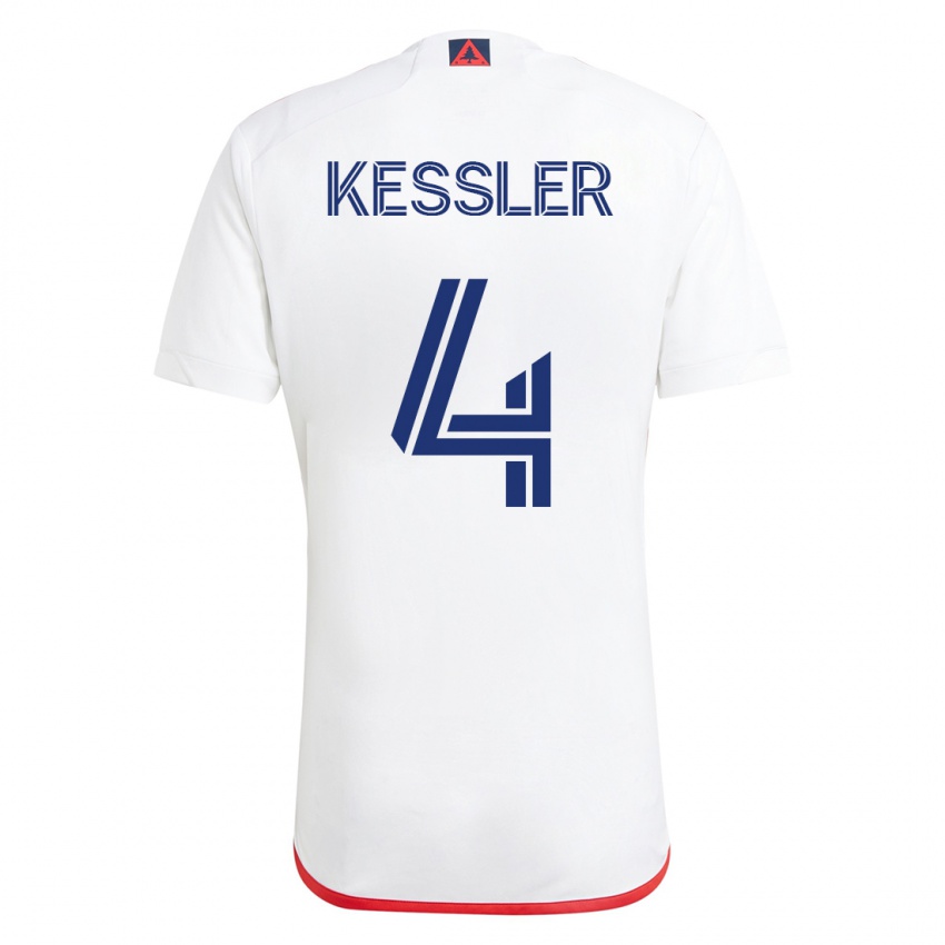 Criança Camisola Henry Kessler #4 Branco Vermelho Alternativa 2023/24 Camisa Brasil