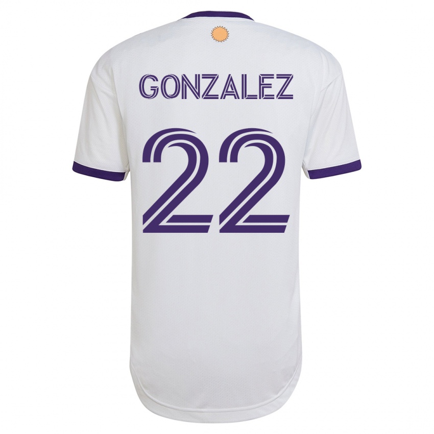 Criança Camisola Gastón González #22 Branco Alternativa 2023/24 Camisa Brasil