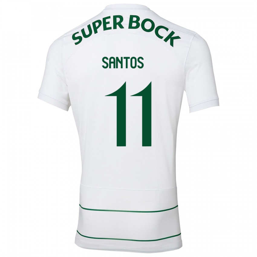 Criança Camisola Nuno Santos #11 Branco Alternativa 2023/24 Camisa Brasil