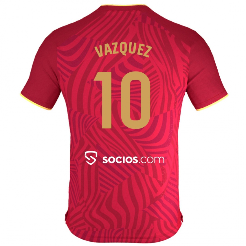 Criança Camisola Alejandro Vázquez #10 Vermelho Alternativa 2023/24 Camisa Brasil
