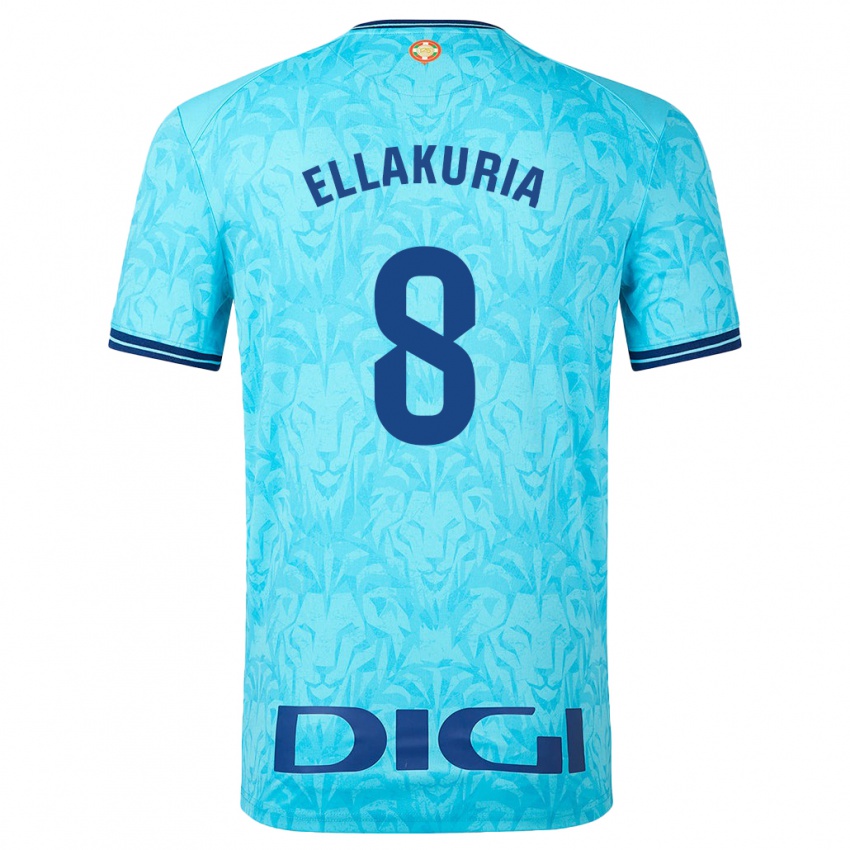 Criança Camisola Eneko Ellakuria #8 Céu Azul Alternativa 2023/24 Camisa Brasil