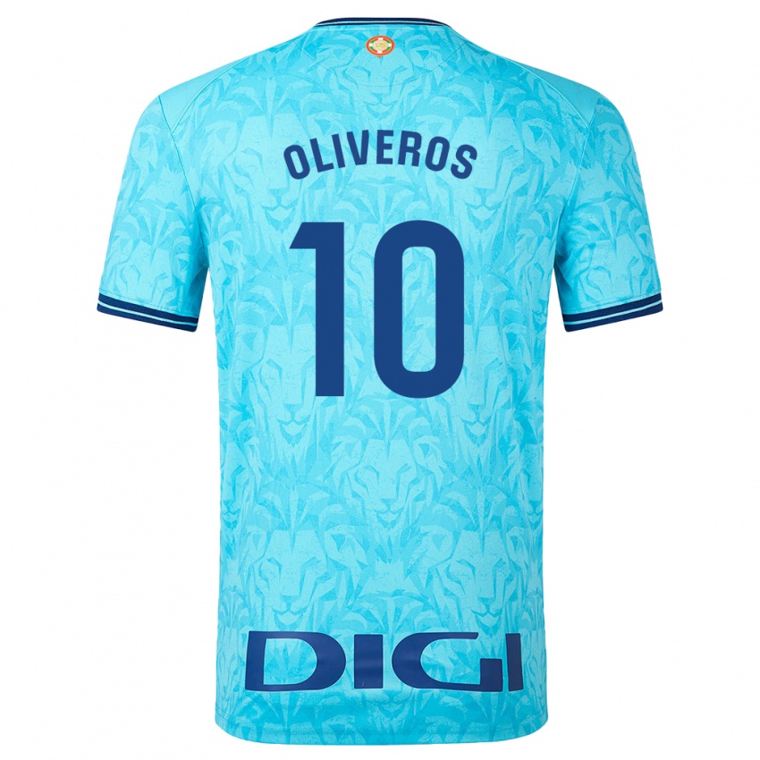 Criança Camisola Aimar Oliveros #10 Céu Azul Alternativa 2023/24 Camisa Brasil