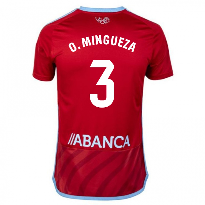 Criança Camisola Óscar Mingueza #3 Vermelho Alternativa 2023/24 Camisa Brasil