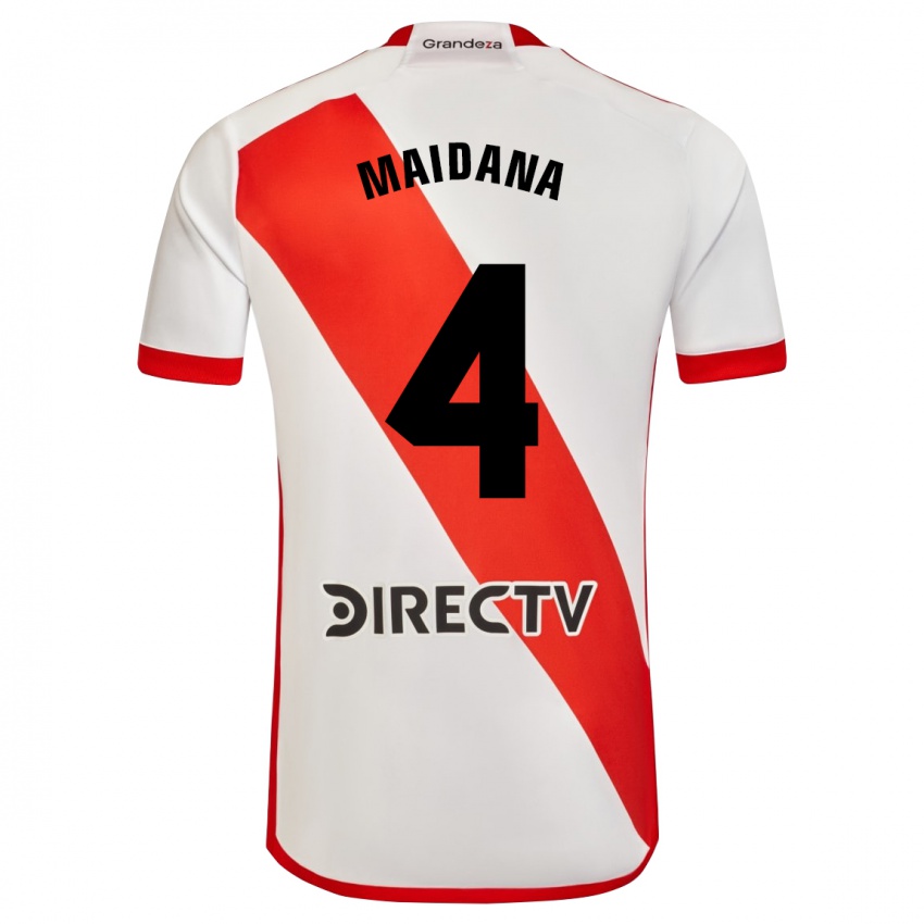 Homem Camisola Jonatan Maidana #4 Branco Vermelho Principal 2023/24 Camisa Brasil