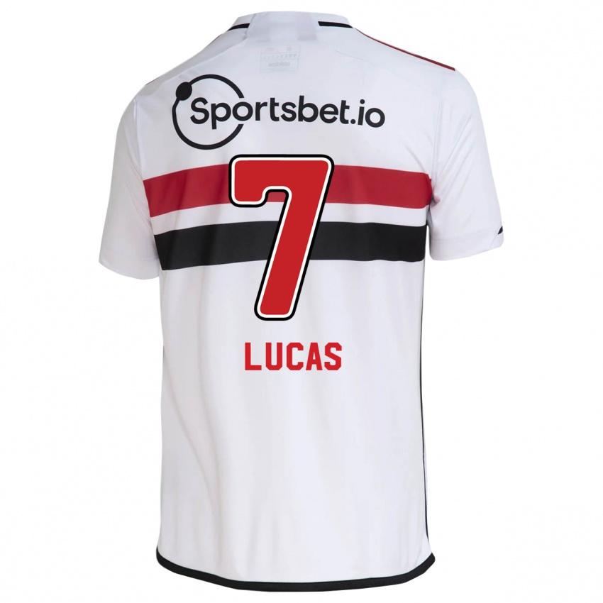 Homem Camisola Lucas Moura #7 Branco Principal 2023/24 Camisa Brasil