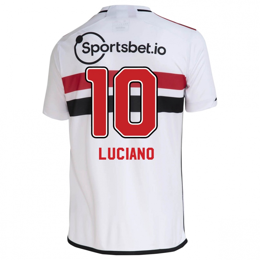 Homem Camisola Luciano #10 Branco Principal 2023/24 Camisa Brasil
