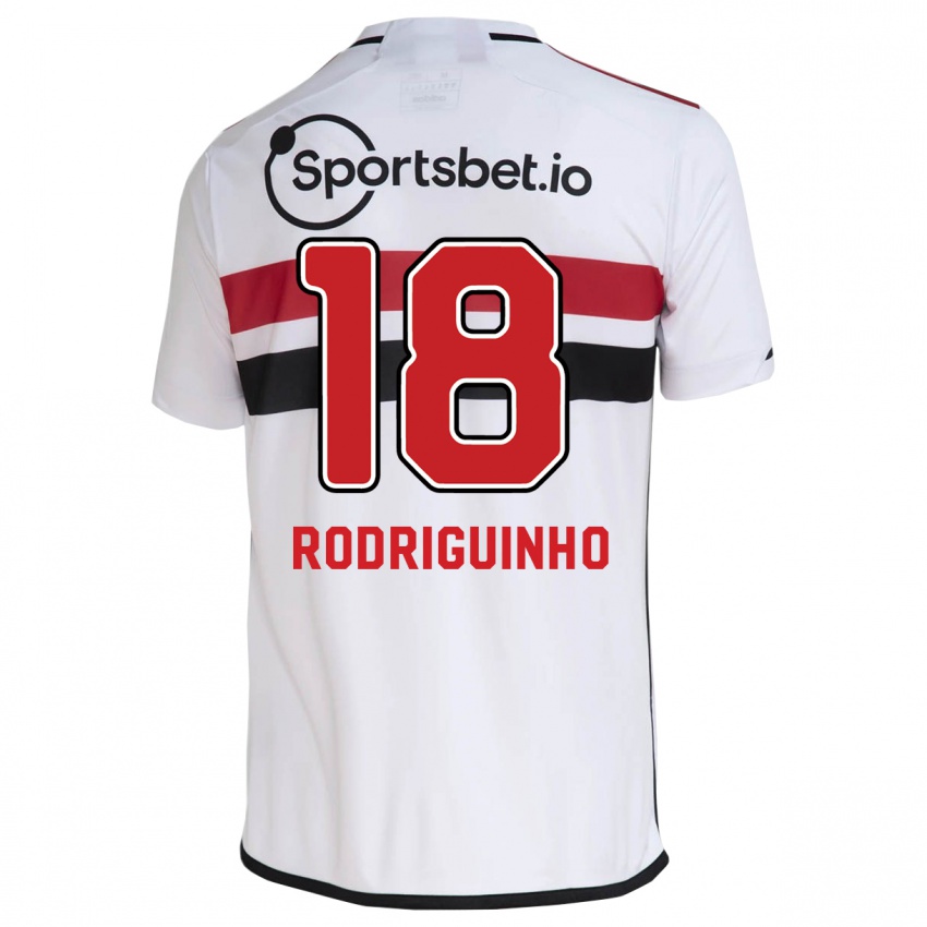 Homem Camisola Rodriguinho #18 Branco Principal 2023/24 Camisa Brasil