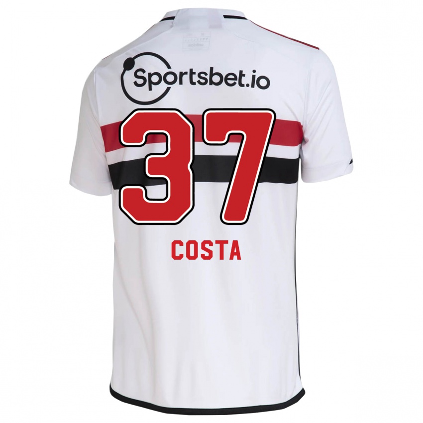 Homem Camisola Talles Costa #37 Branco Principal 2023/24 Camisa Brasil