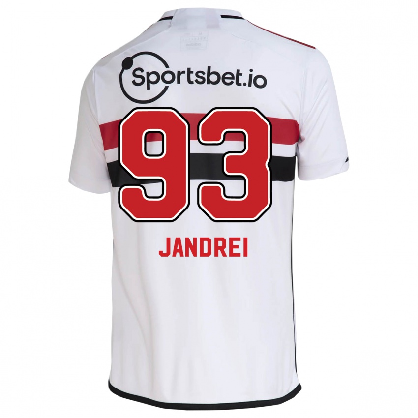 Homem Camisola Jandrei #93 Branco Principal 2023/24 Camisa Brasil