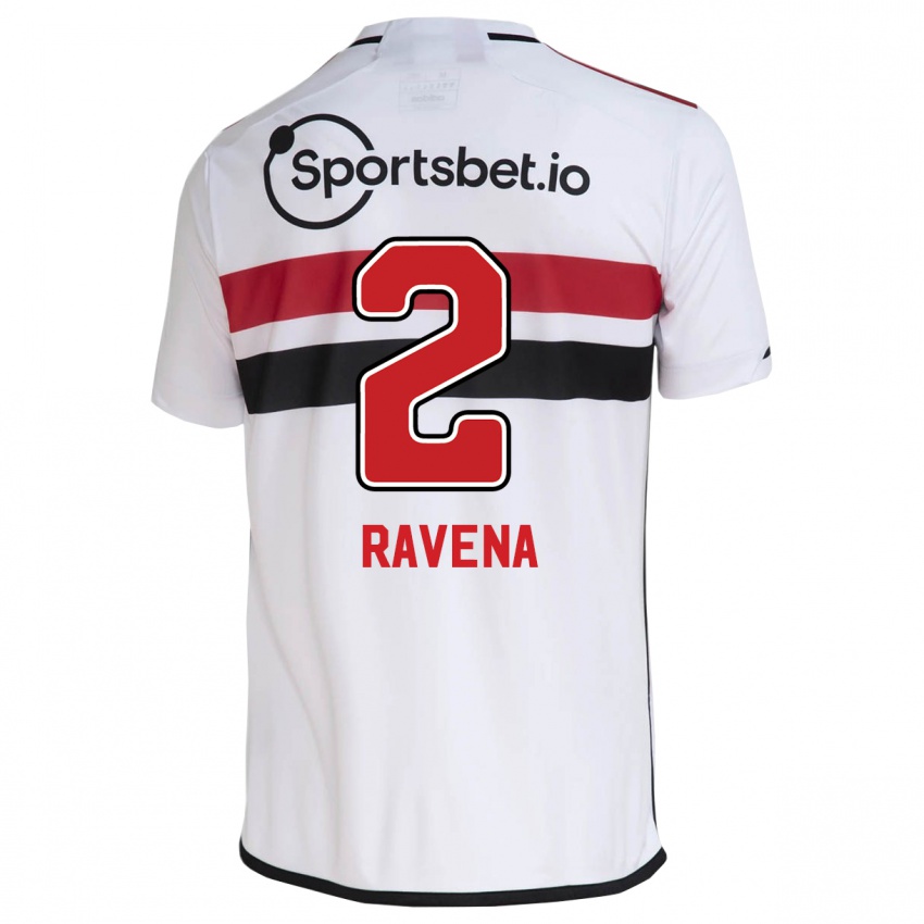 Homem Camisola Ravena #2 Branco Principal 2023/24 Camisa Brasil