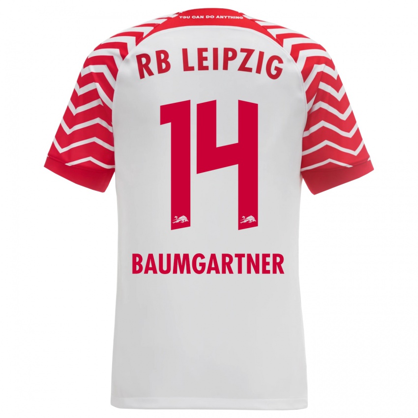 Homem Camisola Christoph Baumgartner #14 Branco Principal 2023/24 Camisa Brasil