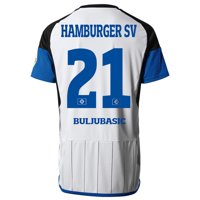 Homem Camisola Amer Buljubasic #21 Branco Principal 2023/24 Camisa Brasil