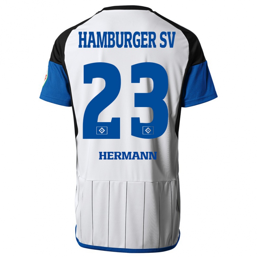 Homem Camisola Hannes Hermann #23 Branco Principal 2023/24 Camisa Brasil