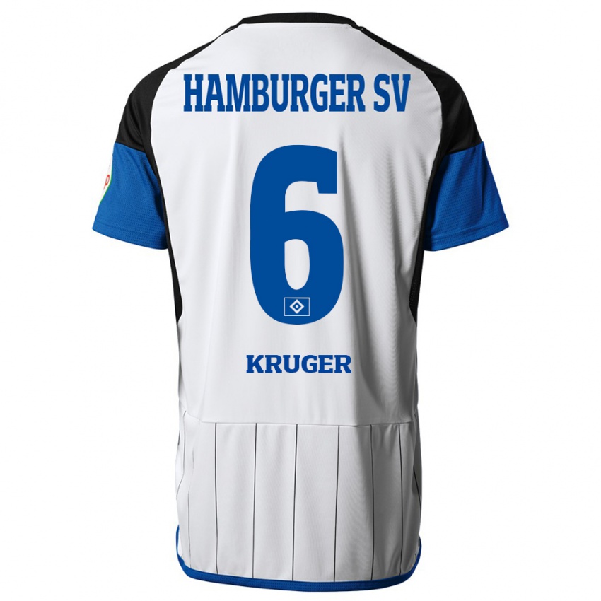 Homem Camisola Artur Krüger #6 Branco Principal 2023/24 Camisa Brasil